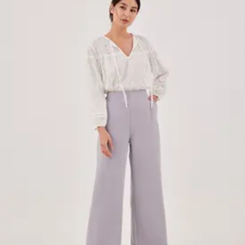 Lavender Wide-Leg Trousers